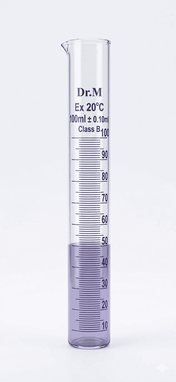 Graduated Glass Cylinder 100ml Class B (±0.10ml)